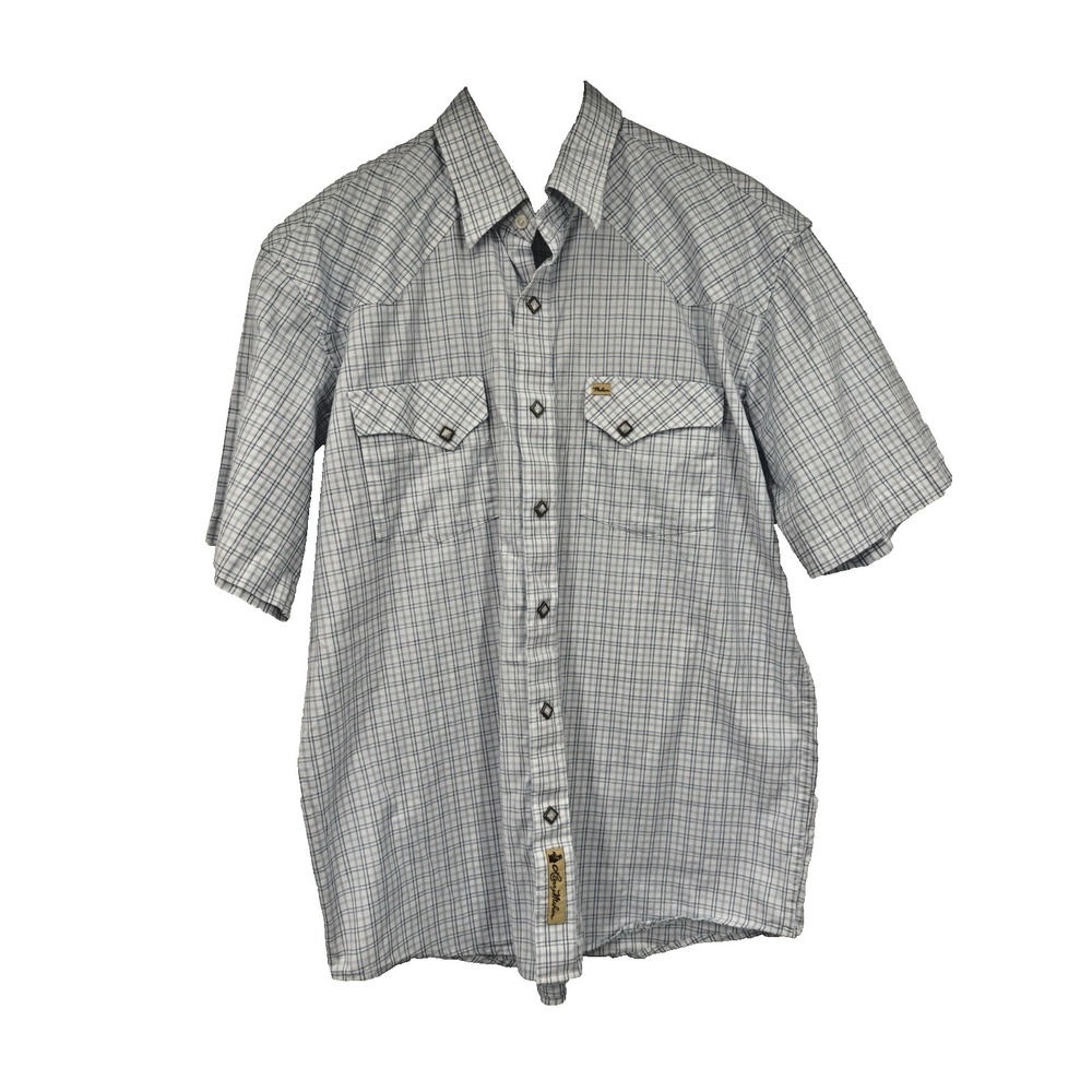 Larry Mahan Cowboy Collection Diamond Pearl Snap Western button‎ down country L